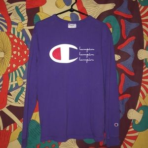 Purple champion shirt.